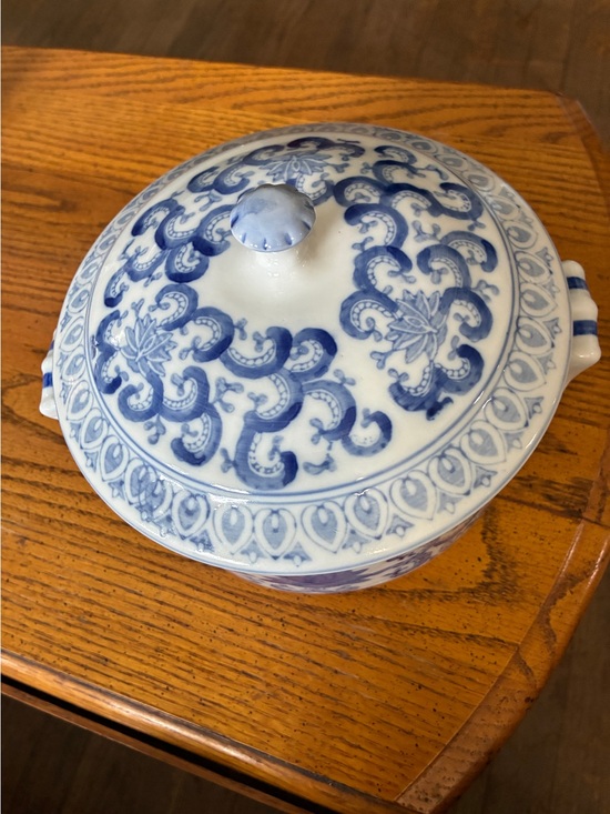 Other - Blue and White Porcelain Lidded Bowl or tureen
